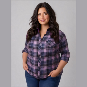 Disney Lilo And Stitch Lizzie Rayon Plaid Long Sleeve Button Up Shirt, Size 3